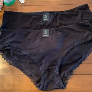 Women’s 3x black hipster cotton underwear,
